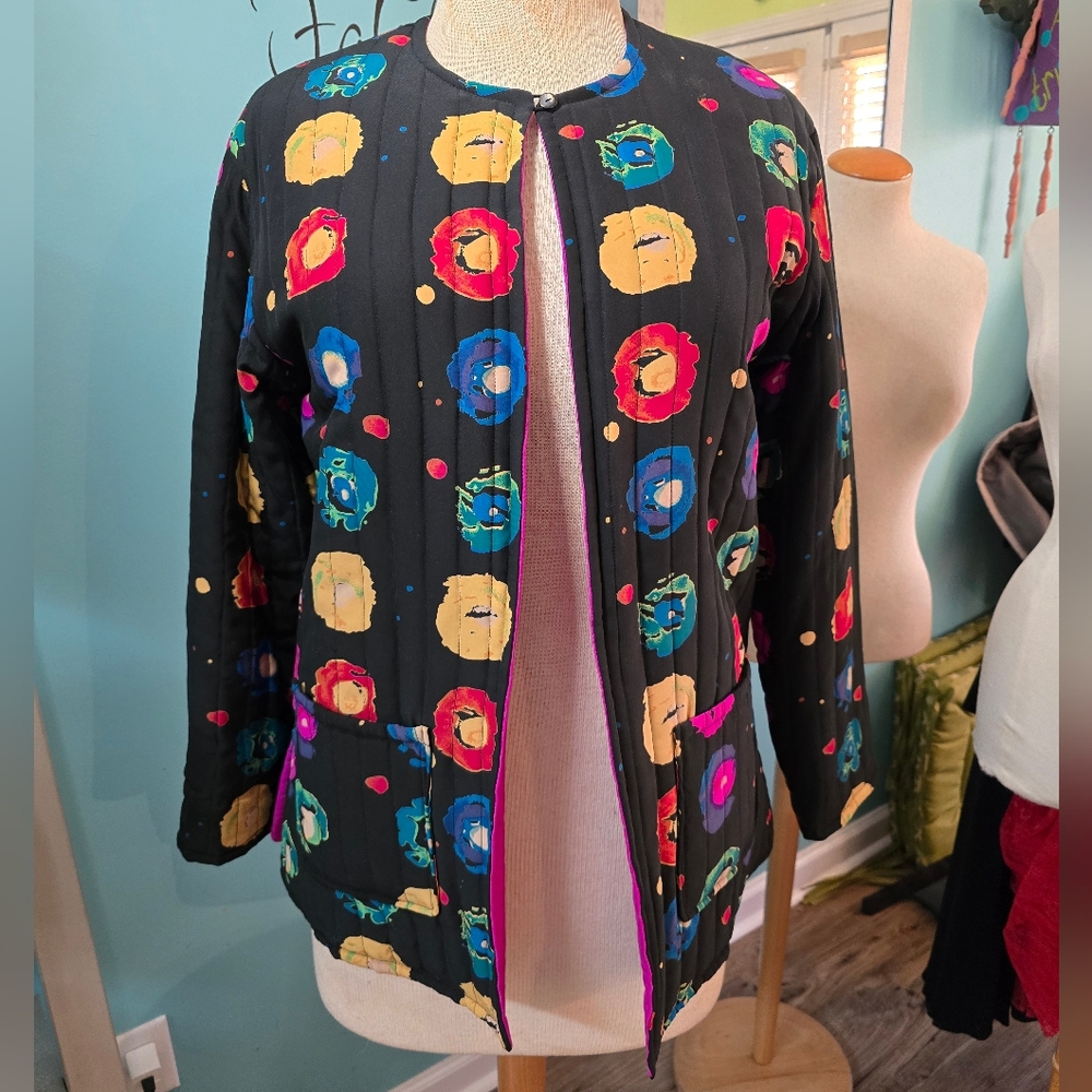Colorful Galinda Quilted Silk Patterned Jacket